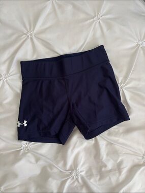 UNDER ARMOUR Women's Dark Navy Training Spandex Shorts BRAND NEW